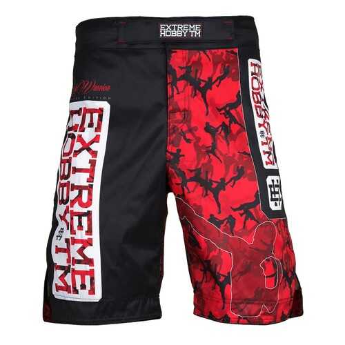 Шорты для единоборств Extreme Hobby Grappling Red Warrior черные, 3XL, 190 см в Сплав