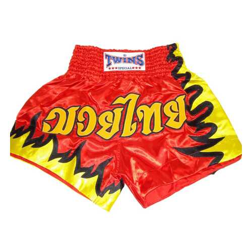 Шорты для тайского бокса Twins T-6 THAI BOXING SHORTS пламя огня красные в Сплав
