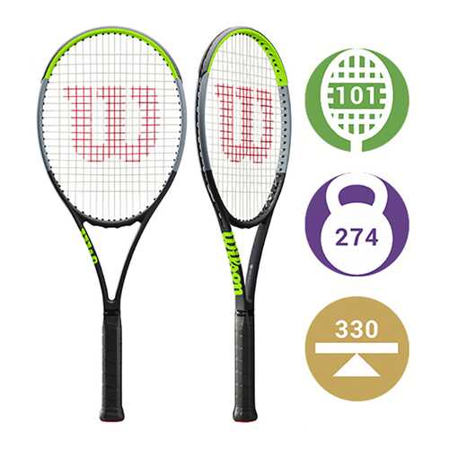 Ракетка для большого тенниса Wilson Blade 101L Version 7.0 115C черная/зеленая в Сплав