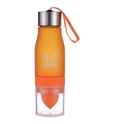Бутылка соковыжималка Baziator H2O Drink more water 650 мл оранжевая в Сплав