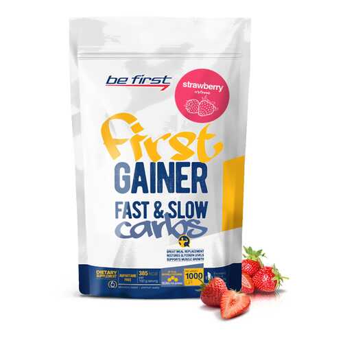 Гейнер Be First Gainer Fast & Slow Carbs 1000 г Strawberry в Сплав