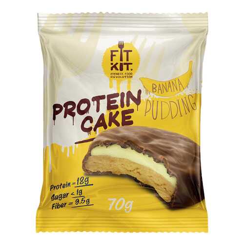 Fit Kit Protein Cake 70 г мини-набор из 3 шт Банановый пудинг в Сплав