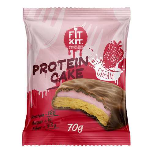 Fit Kit Protein Cake 70 г мини-набор из 3 шт Клубника со сливками в Сплав