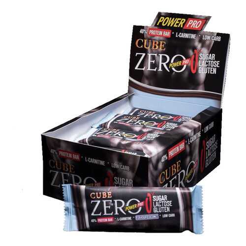 Power Pro Батончики Cube ZERO 50 г, 20 шт, вкус: кокос в Сплав