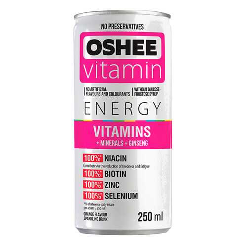 Oshee Газированный напиток OSHEE Vitamins + Minerals, 250 мл, вкус: апельсин в Сплав