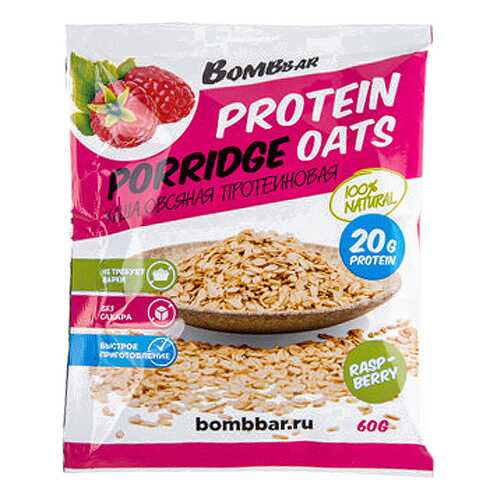 BOMBBAR Каша Protein Porridge Oats 60 г, 15 шт, вкус: малина в Сплав