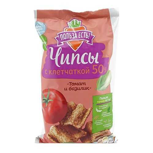 Польза Есть! Чипсы с клетчаткой, 90г (Томат и базилик) в Сплав