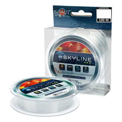 Леска монофильная Sprut Skyline Evo Tech Pro Silver 100 м, 0,455 мм, 16,55 кг в Сплав