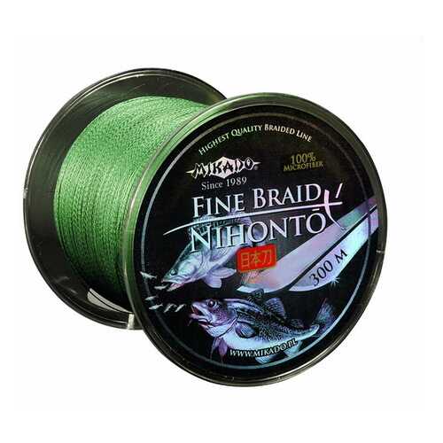 Шнур плетеный Mikado Nihonto Fine Braid Green 0,45 мм, 300 м, 37,4 кг в Сплав
