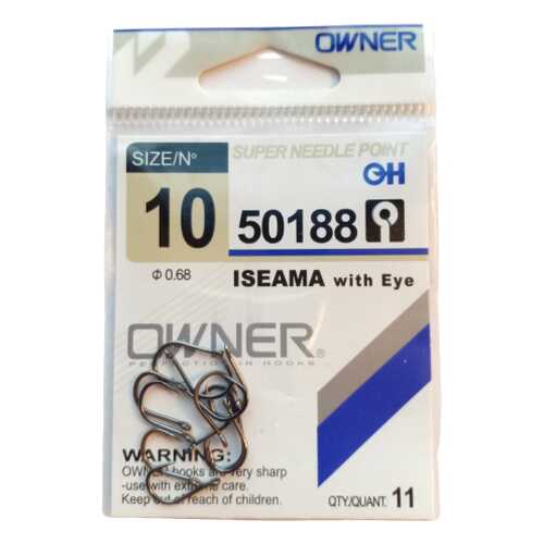 Рыболовные крючки Owner 50188 Iesama W/eye №10, 11 шт. в Сплав