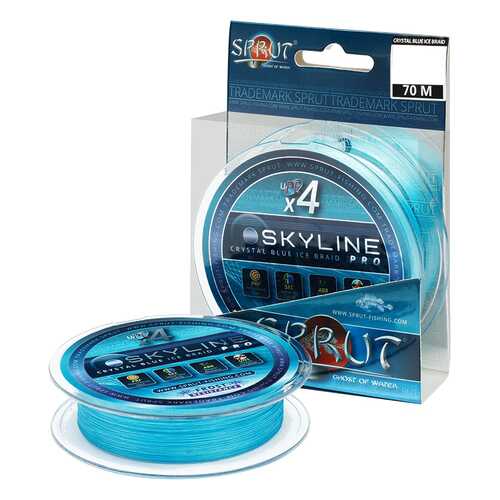 Леска плетеная Sprut Skyline Ice Braid Pro x4 Crystal Blue 70 м, 0,23 мм, 18,15 кг в Сплав