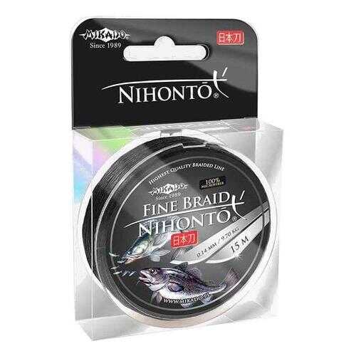 Шнур плетеный Mikado Nihonto Fine Braid 0,14 мм, 15 м, 9,7 кг black в Сплав