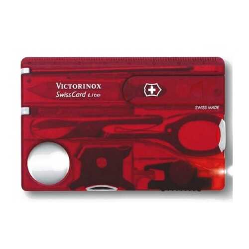 Карта-мультитул Victorinox SwissCard Lite 0.7300.T 82 мм красная, 13 функций в Сплав