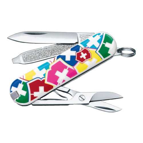 Мультитул-брелок Victorinox VX Colors 0.6223.841 58 мм разноцветный, 7 функций в Сплав