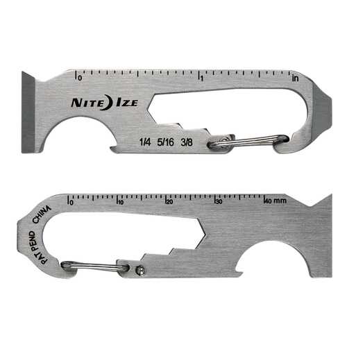Мультитул Nite Ize Doohickey 6x KMTP-11-R3 65 мм серебристый, 6 функций в Сплав
