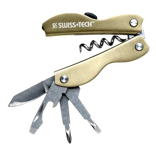 Мультитул Swiss+Tech Vintage Corkscrew ST33310 65 мм золотистый, 8 функций в Сплав