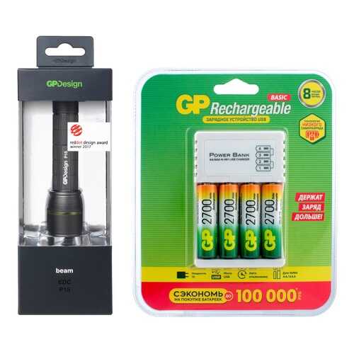 Туристический фонарь GP P15NX00001SD1 + 270AAHC/CPB-2CR4 холодный, серый, 5 режимов в Сплав