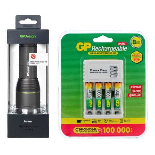 Туристический фонарь GP P55NX00001SD1 + 100AAAHC/CPB-2CR4 холодный, серый, 9 режимов в Сплав
