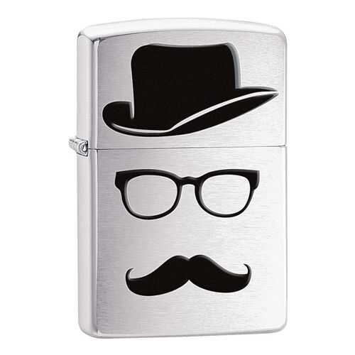 Зажигалка Zippo Moustache and Hat Brushed Chrome в Сплав