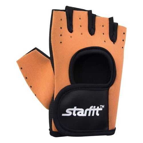 Перчатки для фитнеса StarFit SU-107, черные/оранжевые, 7,5 в Сплав